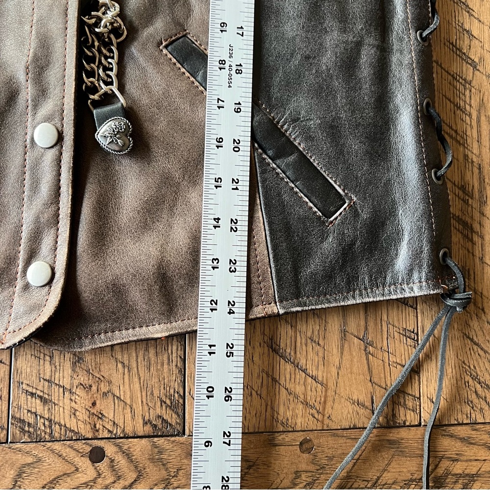Daniel Smart Vest Womens XL Two-Toned Leather Side-Laced Conceal Carry Chains - Picture 15 of 15